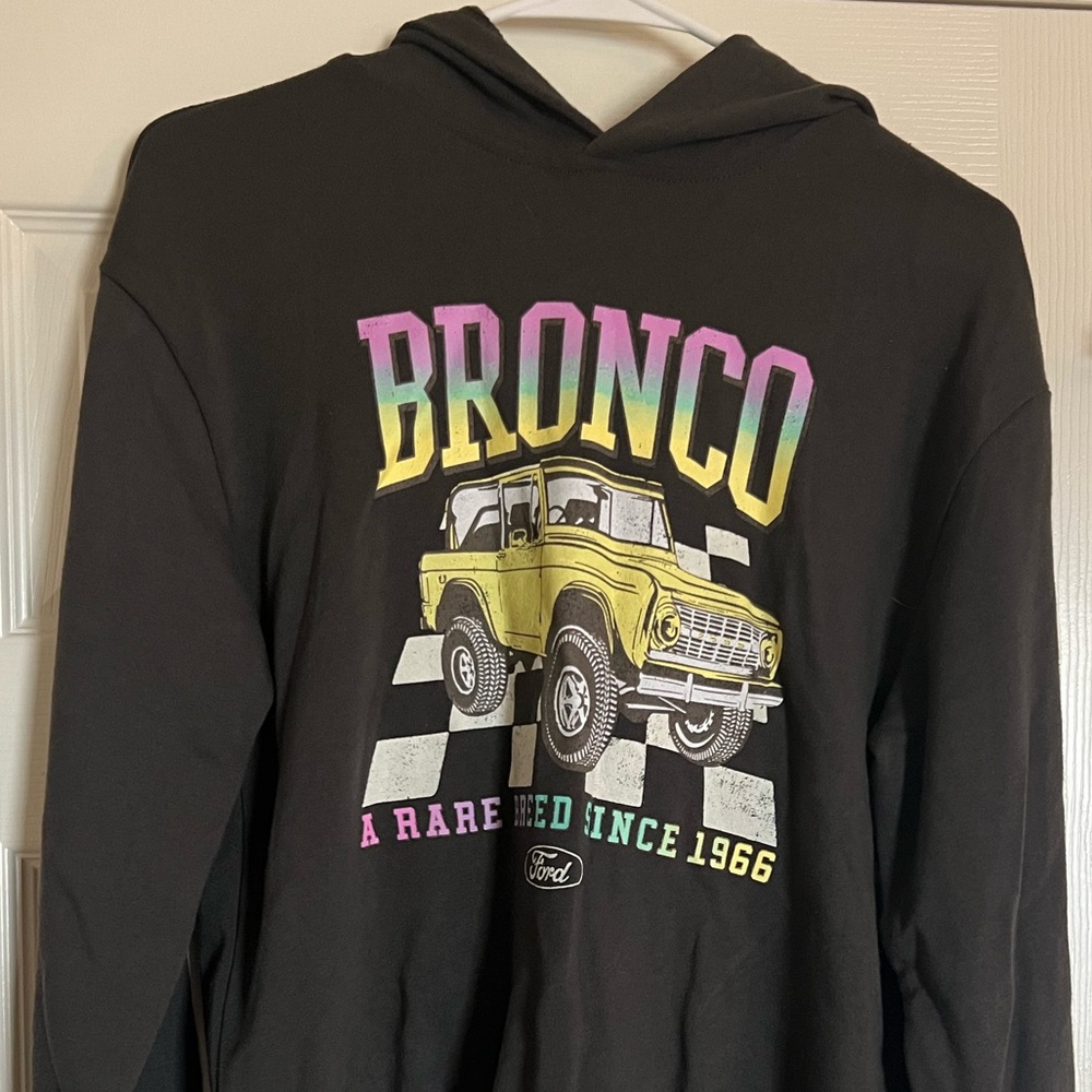 Ford Bronco Black Hoodie with Colorful Graphic
